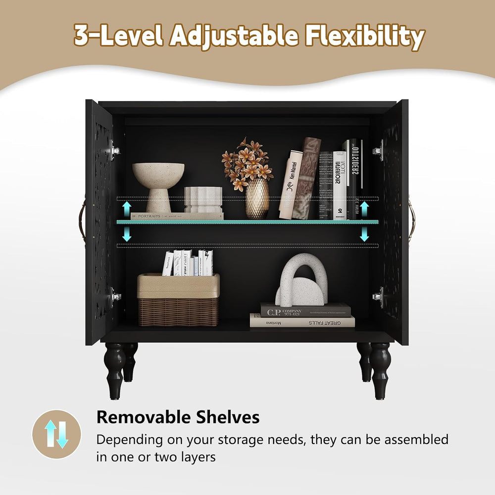ARTPOWER Vintage Accent Cabinet with 2 Doors, Credenza for Living Room