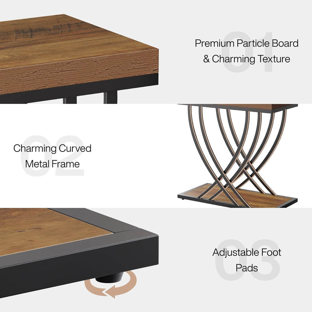 Tribesigns Side Table Set of 2, Narrow 2-Tier End Table for Living Room, Indu...