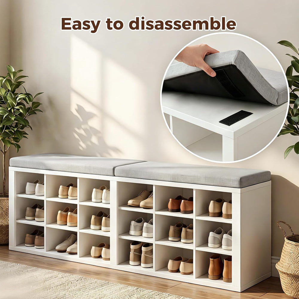 AMONIDA Shoe Storage Bench with Cushion, Entryway Bench with Shoe Storage,18 ...