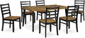Signature Design by Ashley Blondon Rectangular Dining Room Table Set with 6 Chairs, Chevron Pattern, Tapered Legs, Seats 6, Wood, 60" Long, Brown & Black