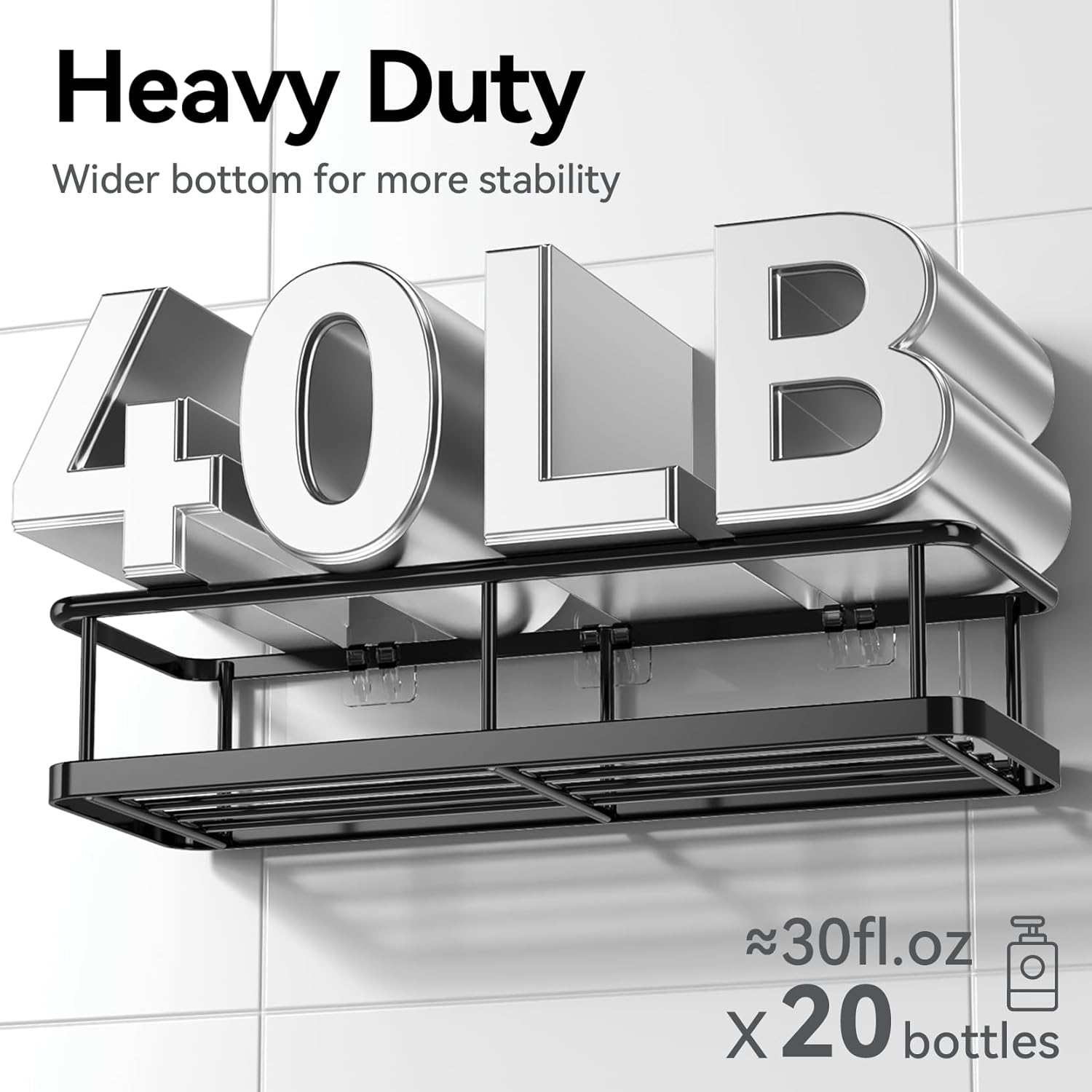 YASONIC Shower Caddy, Rustproof Shower Shelves for Inside shower, No Drilling Bathroom Organizers and Storage, 6 Pack Large Capacity Bathroom Caddy for Kitchen & Home Decor-XXL Size