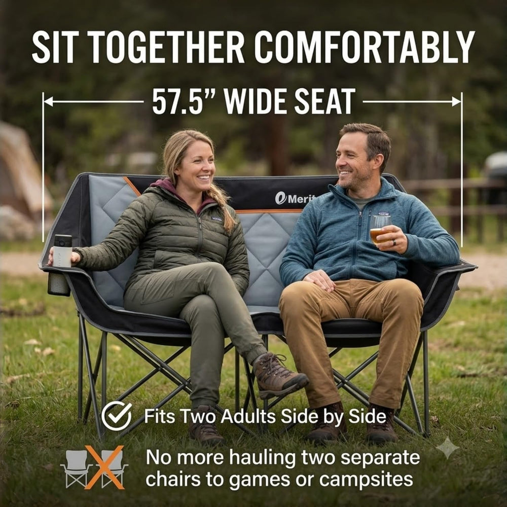 EMERIT Oversized Fully Padded Camping Chair, Heavy Duty 650LB Folding Camping...