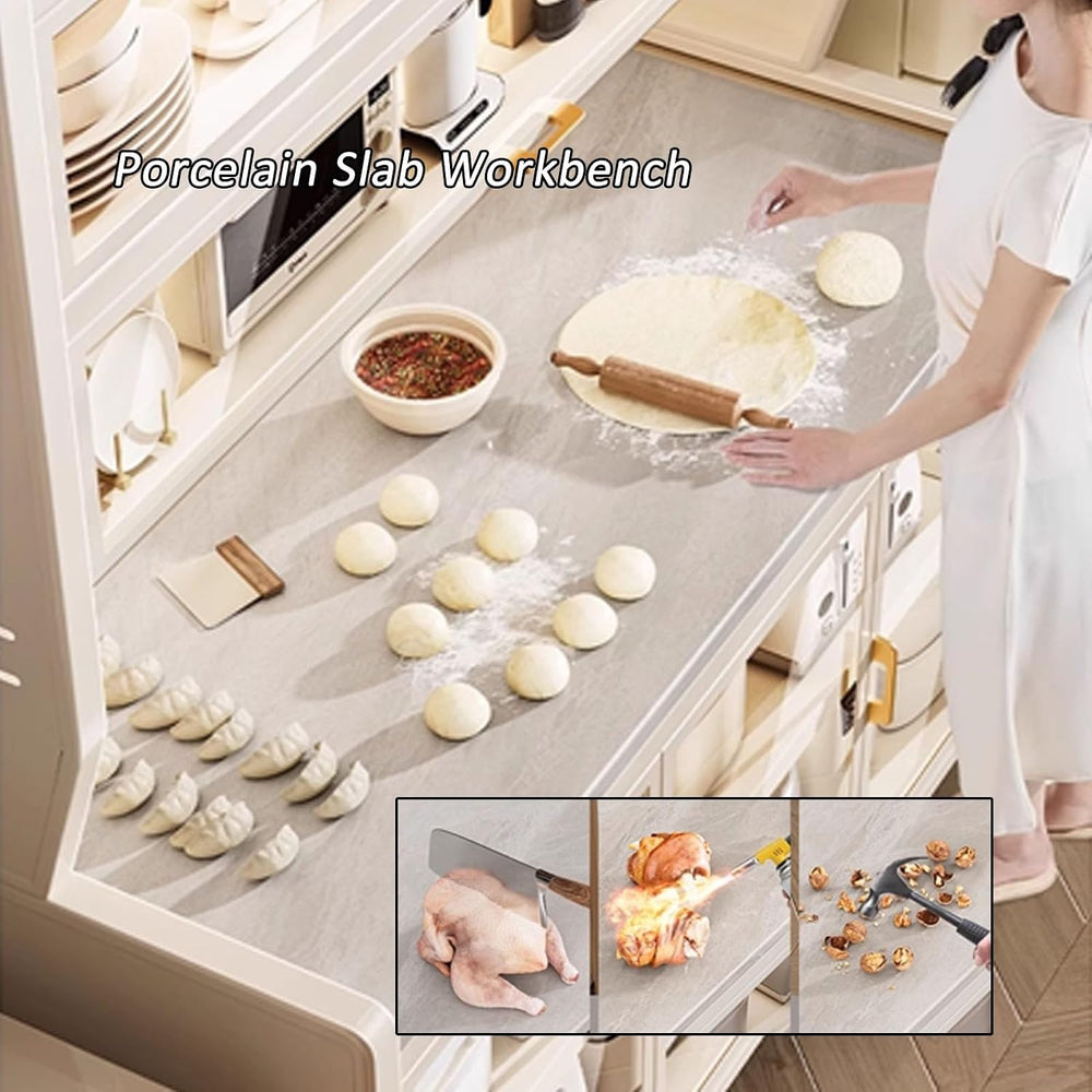 JKGHK Metal Kitchen Pantry Storage Cabinet, Microwave Stand for Kitchens with...