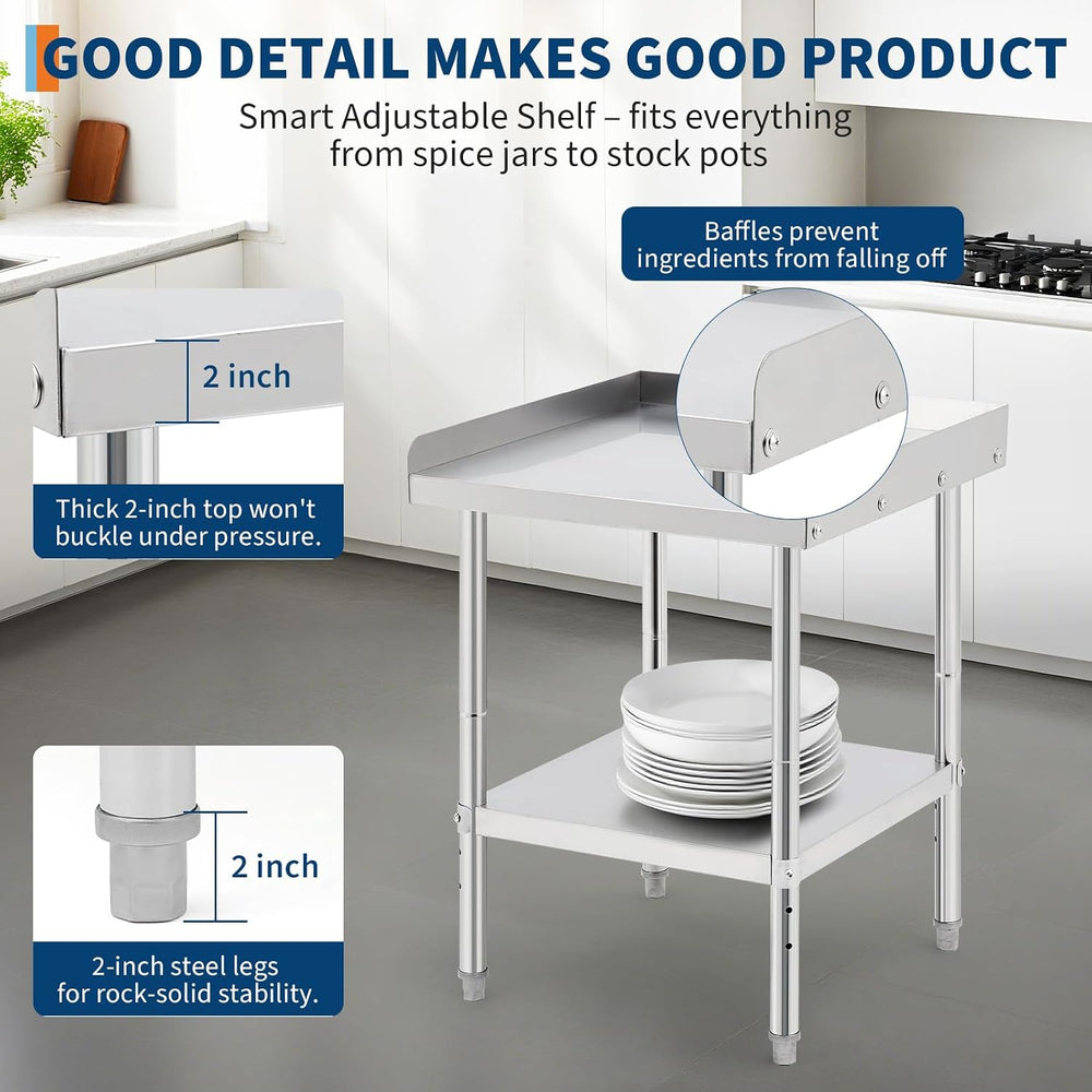 Equipment Grill Stand Table 12x24x30 Inch Stainless Steel NSF Certified 400 L...