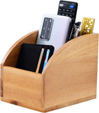 Vintage Wooden Mail Sorter Rustic Wood Desk Organizer With 3 Compartment Wood Caddy Media Basket for Desktop, Tabletop or Counter Good for TV Remote Holders Mailbox Home Decor Office Supplies Storage