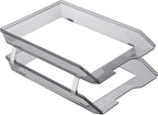 Acrimet Facility 2 Tier Letter Tray, Front Load, Letter Size/A4, Desktop File Organizer, Plastic (Clear Smoke Color)