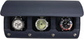 DailyWatch | Watch Roll Travel Case For 3 Watch | Luxury Watch Case In Genuine Leather With Soft Velvet Interior | Watch Case Protect, Store, & Display Your Watches | Navy Blue