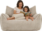MOJAY Giant Bean Bag Chair, Oversized Plush Fluffy Lounge Chair with Filling, Comfy Stuffed Sofa with Backrest for Adults and Teens, Cozy for Gaming, Reading and Relaxing in Bedroom or Living Room