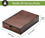 Flagship Vertuo Pod holder for Nespresso Pod Drawer Coffee Pod Organizer Modern Style & Coffee Machine Stand Wood Frame(40 Pods Capacity)