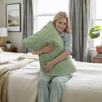TELUS Body Cooling Pillow Case Cover, Bamboo Rayon & Lyocell Pillowcase with Zipper Closure, Breathable Pillow Case for Hot Sleepers and Night Sweats, 20x54 inches, Sage Green