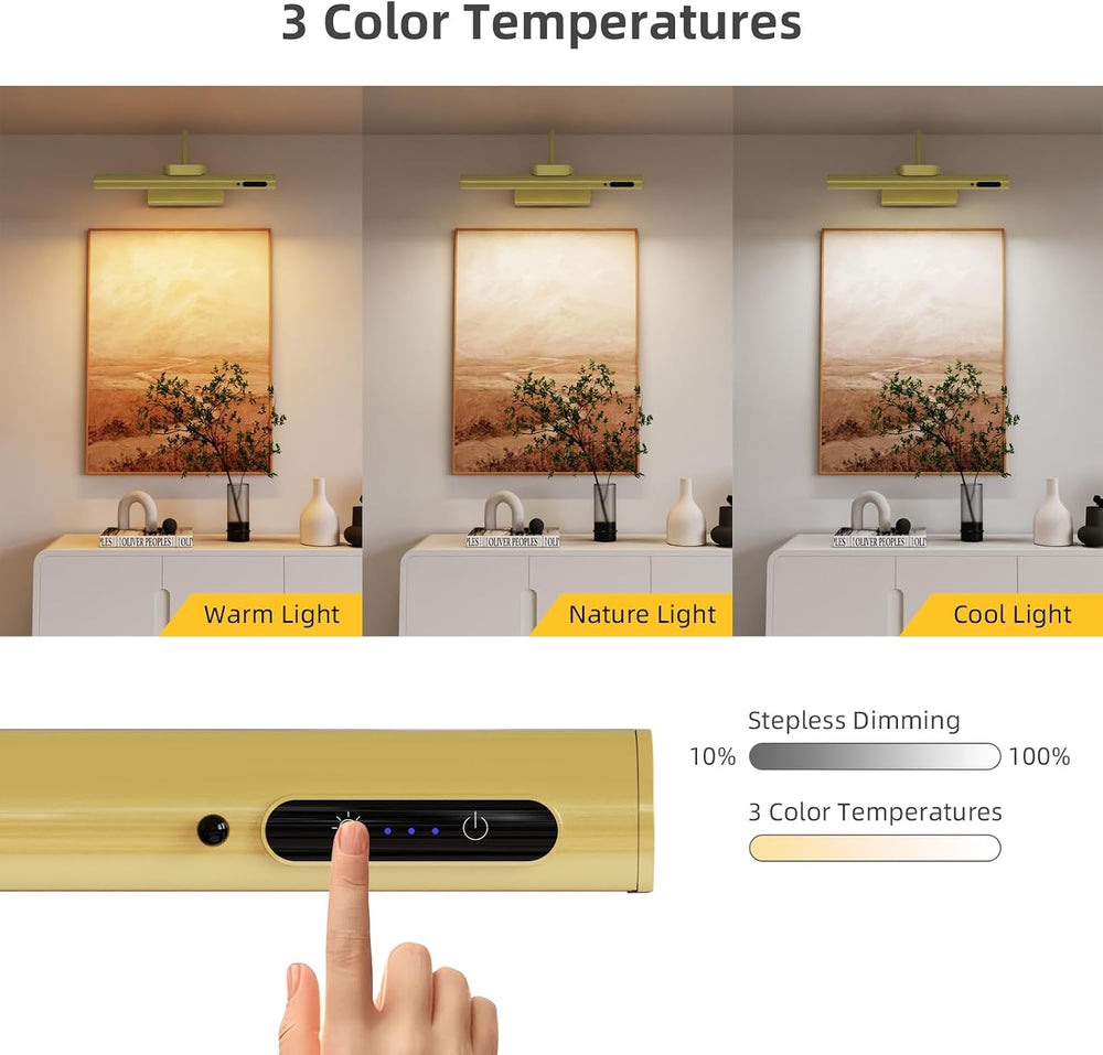 13.8inch Battery Operated Wireless Picture Light，Remote Control Painting Disp...