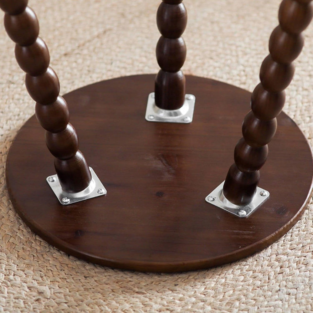 Round Bobbin Leg Table Smooth Rounded Edges Bobbin Leg Side Table Anti-Slip F...