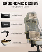GTPLAYER Gaming Chairs for Adult - Ergonomic Big & Tall Gaming Seat with Footrest & Lumbar Support, Comfortable Office Chair 90-155° Reclining - Heavy Duty Wide Computer Seat, New Black