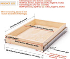20”W x 21”D x 3”H Soft Close Slide Out Wood Drawer Organizer for Kitchen, (Cabinet Width>20.5 inches for Bottom Assembly, Width= 20 inches for Side Assembly)
