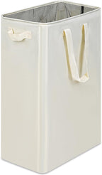 efluky Slim Laundry Basket, Narrow Laundry Hamper with Handles, Collapsible Dirty Clothes Hamper, Tall Laundry Bin for Laundry Room, Dorm and Bedroom, 19.8 Gallon (75L) Beige
