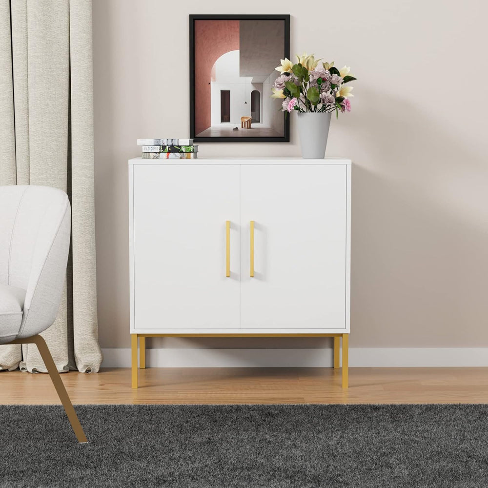 CARPETNAL Siedeboard Buffet Cabinet, White Side Storage Cabinet with Doors an...