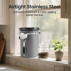Veken Coffee Canister, Airtight Stainless Steel Kitchen Food Storage Container with Date Tracker and Scoop for Grounds Coffee, Beans, Tea, Flour, Cereal, Sugar, 22OZ, Gray