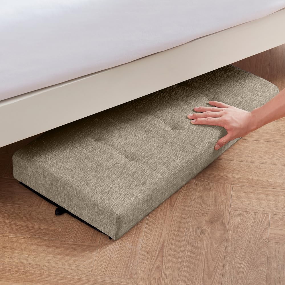 Ornavo Home 30" Large Storage Ottoman Bench with Legs, Taupe | Foot Rest...