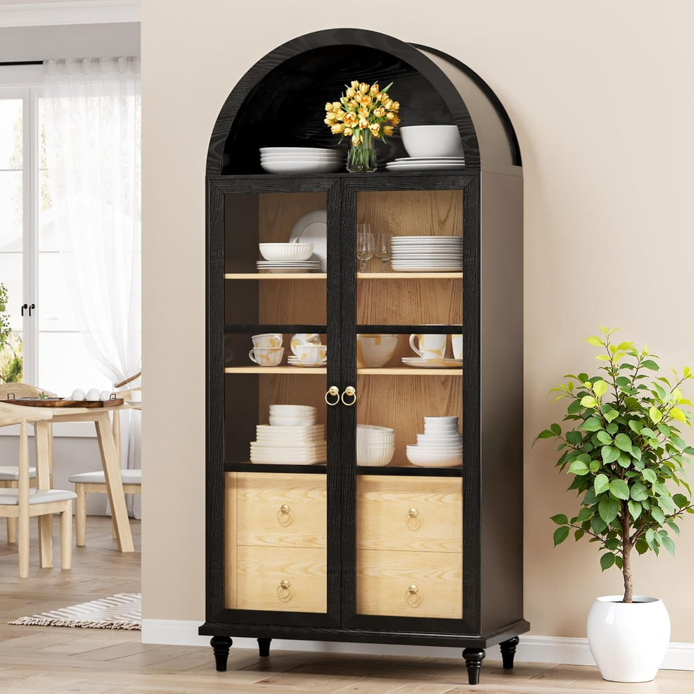 YESHOMY Kitchen Pantry Cabinet, 71" Arched Storage Cabinets Tall Pantry,...