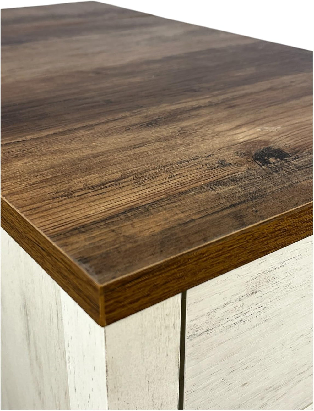 Farmhouse End Table Bedside Table with Charging Station,Night Stand with Barn...
