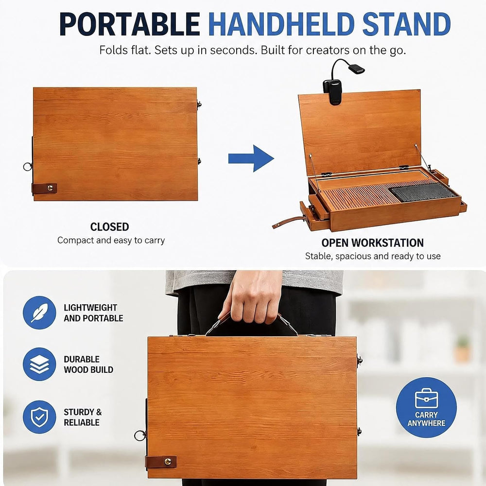 Deluxe Model Building Station, Wooden Craft Assembly Desk Designed | LED Task...