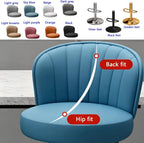 Swivel Stool Chair, Work Vanity Chair, Commercial Event Seat, with Back and Footrest, Height Adjustable, for Kitchen Island, Cafe, Changing Room(Black,Silver feet)