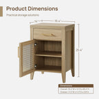 SICOTAS Tall Nightstands Set of 2 with Drawer - Farmhouse Night Stand | Bedside Tables with Storage, Wooden End Tables with Metal Mesh Door and Adjustable Shelf for Bedroom, Light Walnut