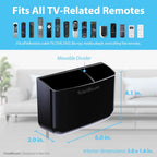 TotalMount Hole-Free Remote Holder – Eliminates Need to Drill Holes in Your Wall (Premium Black Holder for 2 or 3 Remotes)