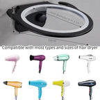 Space Aluminum Wall Mounted Hair Dryer Holder Rack Hanger Hairdryer Shelf