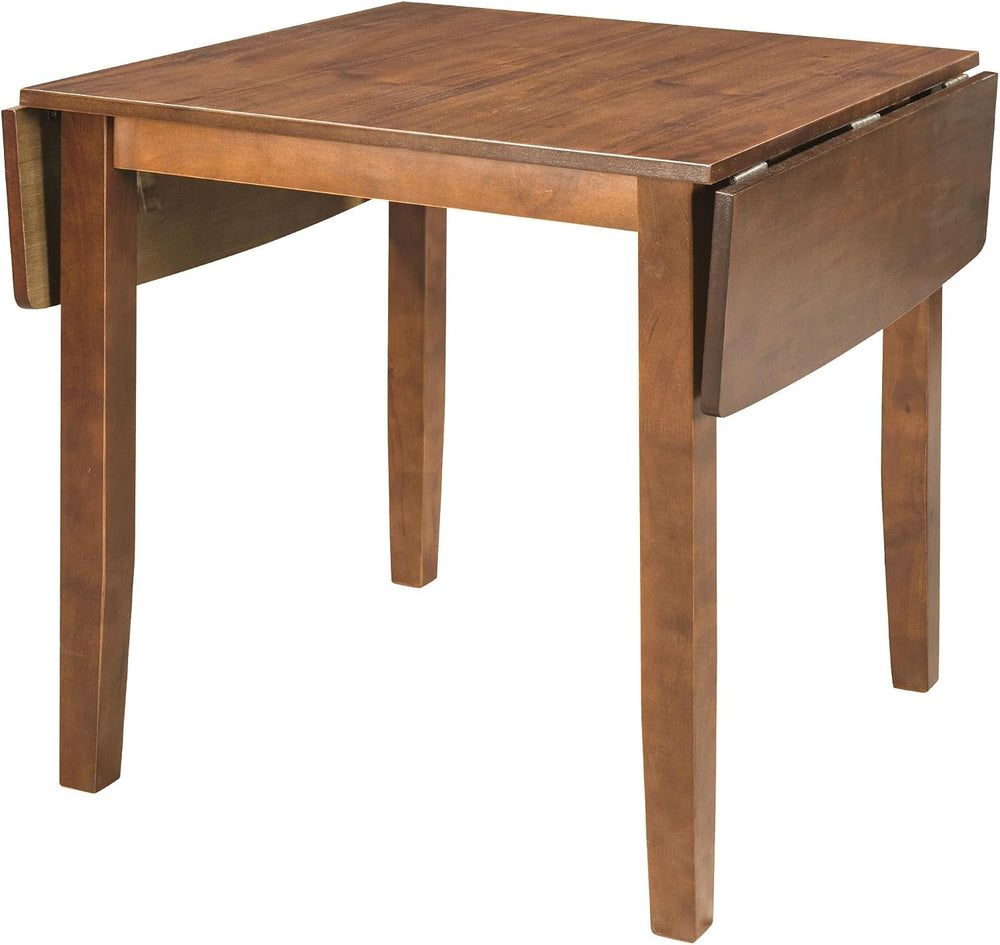 Farmhouse Wood Drop Leaf Dining Table Set with 2 X-Back Chairs, Walnut