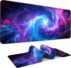 Large Mouse Pad, Cosmic Swirl Desk Mat, Extended Gaming Mouse Pad with Non-Slip Rubber Base, Thick 3mm Smooth Surface Keyboard Mat for Office & Home,35.5 x 15.8 in