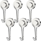 MIKEDE Magnetic Hooks, 40LB Neodymium Magnet Hooks Heavy Duty, Strong Magnetic Swivel Hooks for Hanging, Rust Proof Strong 6 Pack Magnets with Hook for Fridge, Toolbox, Storage