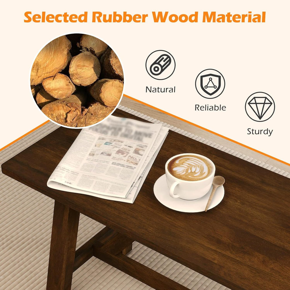 Giantex 38" Wooden Dining Bench, Farmhouse Entryway Bench with Rubber Wo...