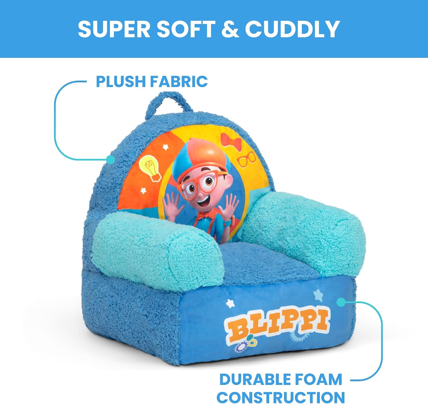Delta Children - Blippi Cozee Buddy Kids Chair, Blue