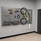 Duzzy Slatwall Panel, 4' H x 8' W PVC Slat Wall Paneling for Garage Wall Storage Organizer with Slatwall Hooks and Hangers (Grey)