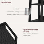 Narrow Ladder Shelf for Small Spaces - 5 Tier Thin Bookshelf Skinny Book Shelves Slim Bookshelves 60 inch Tall, Black (02B)