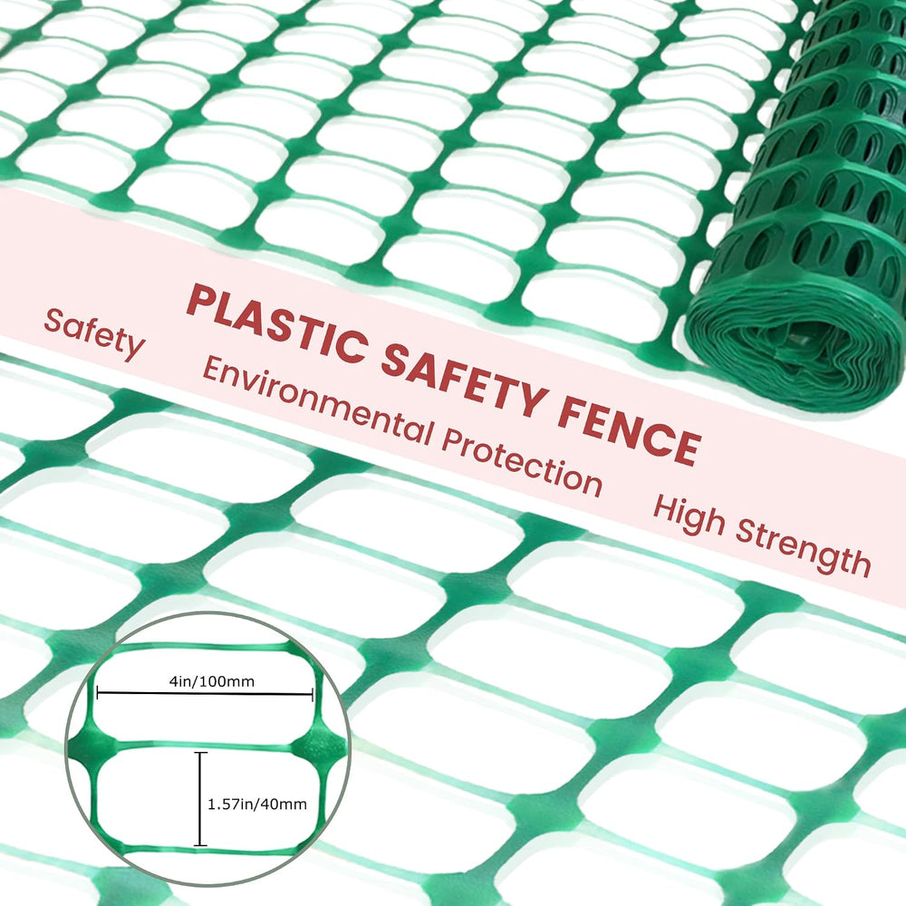 Temporary Plastic Fence 40" x 100' with Posts, Movable Snow Barrier ...