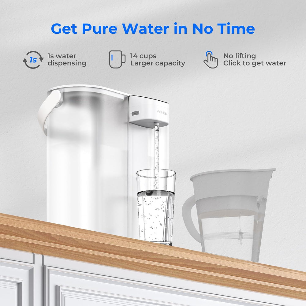 Waterdrop ED02W Compact Electric Water Filter Pitcher, 14-Cup, White