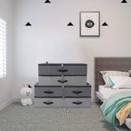 Omygarden 2PCS Foldable Blankets Clothes Comforters Storage Bin Organizer with Plastic Support Liner for Blankets, Towels, Comforter, Sweaters, Linen Sheets, Wrapping Paper, Black Grey