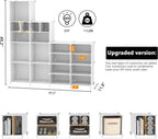 AWTATOS Cube Storage Organizer Closet Storage 12 Cube Shelves, Large and Small Cubes, DIY Portable Closet Clothes Storage Shelfs for Home, Bedroom, White
