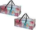 VENO 2 Pack Moving Bags Extra Large Storage Bags for College Move-In, Heavy-Duty Storage Totes, Packing Boxes, and Wardrobe Moving Supplies - Durable Laundry Bags for Clothes (Clear, 2 Pack)