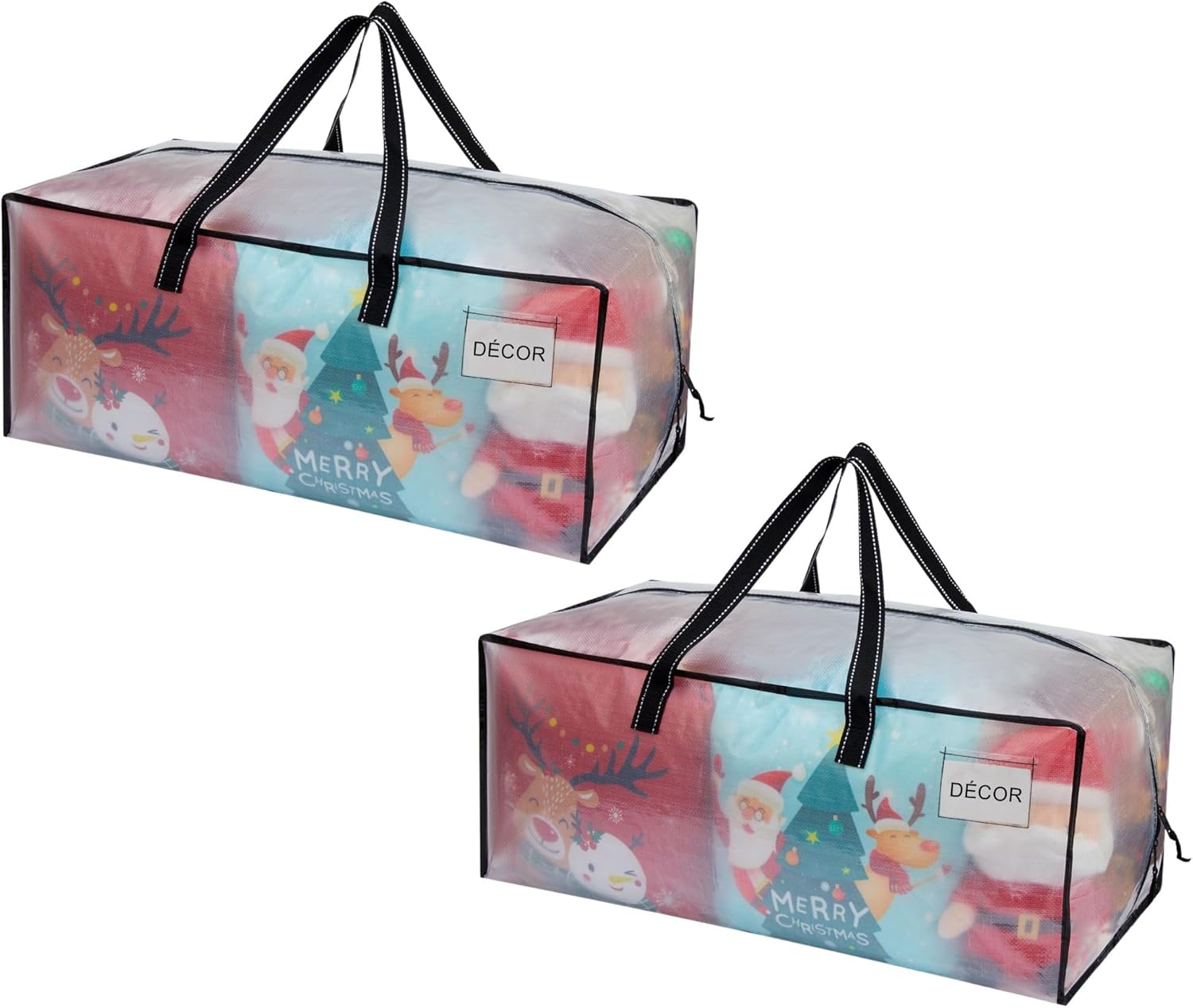 VENO 2 Pack Moving Bags Extra Large Storage Bags for College Move-In, Heavy-Duty Storage Totes, Packing Boxes, and Wardrobe Moving Supplies - Durable Laundry Bags for Clothes (Clear, 2 Pack)