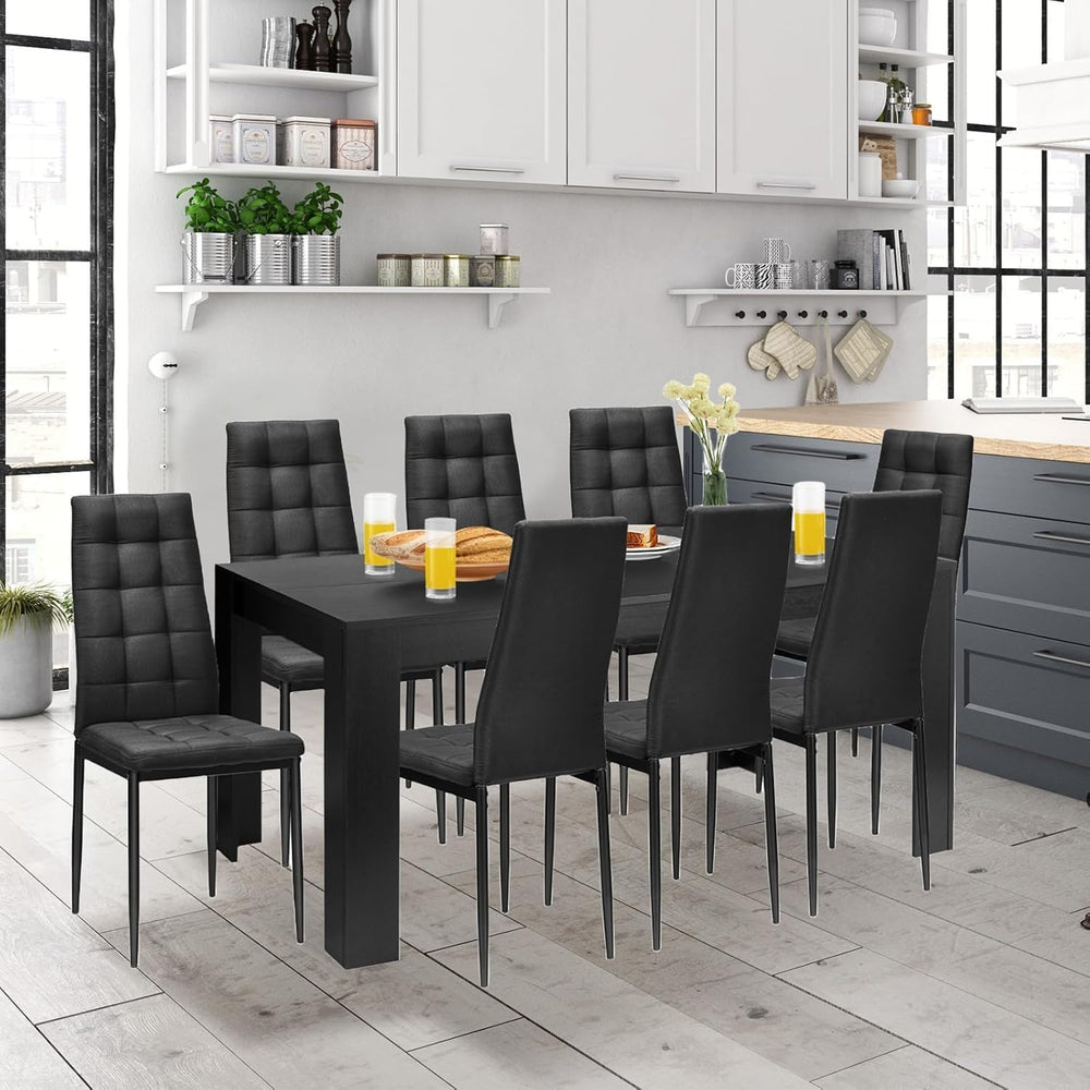 GIANTEX 9-Pieces Dining Table Set for 8, 63" Table, Padded Seat & Ba...