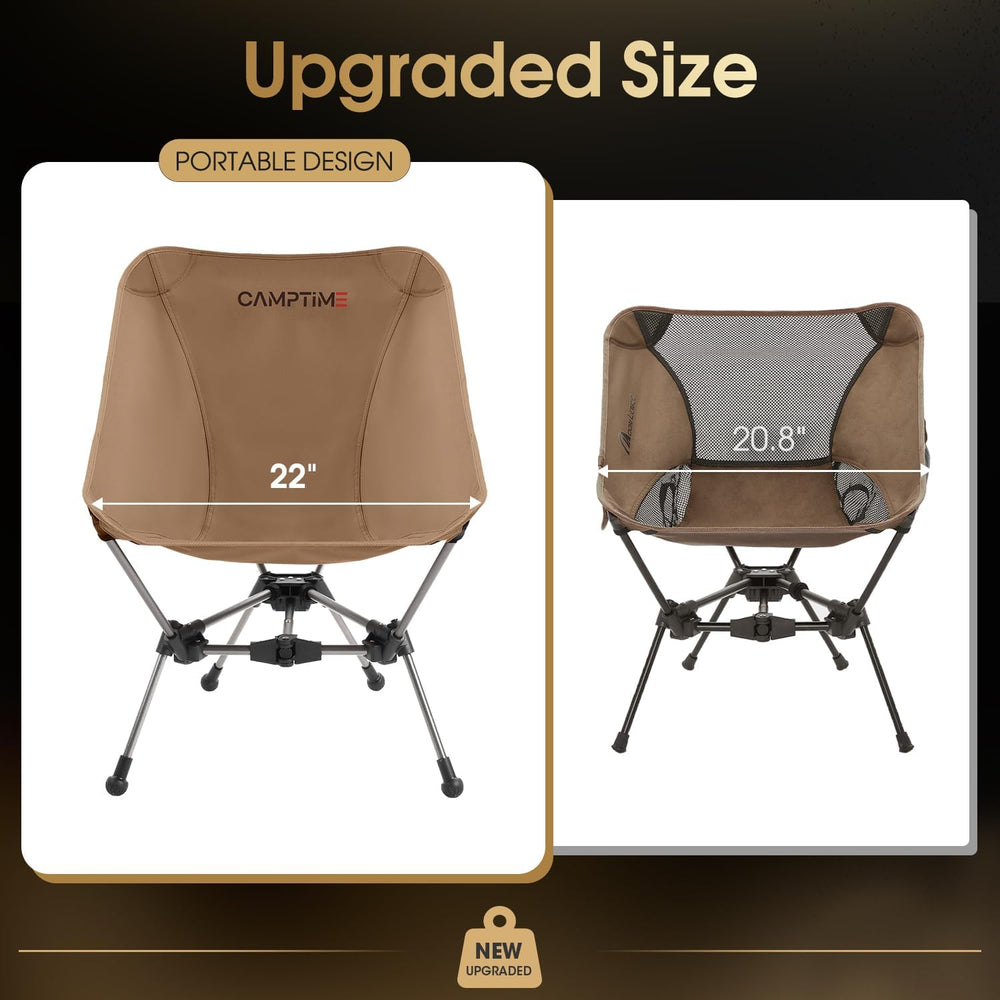 Camptime Portable Camping Chair, Lightweight Compact Backpacking Chair with S...