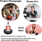 JAYEGT Motorized Rotating Display Stand with 5 Color LED Light , 10 inch /55lbs Load, 360 Degree Electronic Turntable Display Stand for Photography Products Shows, Jewelry, Watch, 3D Models, Cake
