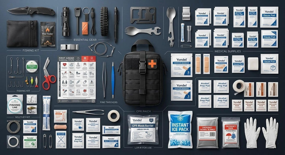 217-Piece Emergency Survival & First Aid Kit, Tactical Molle Pouch with F...
