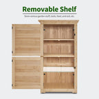 MCombo 30" Deep Wood Sheds & Outdoor Storage, Outside Garden Tool Cabinet Shed with Removable Shelf, Outdoor Storage Cabinet Shed Waterproof for Patio 0786 (Natural)
