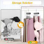 TOPIA HANGER 2 Pack Bra Hanger with 2 Pack Leggings Organizer, 2-in-1 Space Saving Hanger Neatly Store Max 40 Bras and 20 Leggings, Pants Jeans Shorts Skirt Tank Top Hangers for Closet Black CT77B