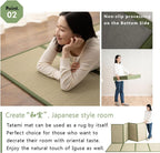 EMOOR Japanese Futon Mattress Premium CLASSE and Tatami Mat Set Queen, Floor Sleeping Mat Sikibuton Igusa Natural Cotton