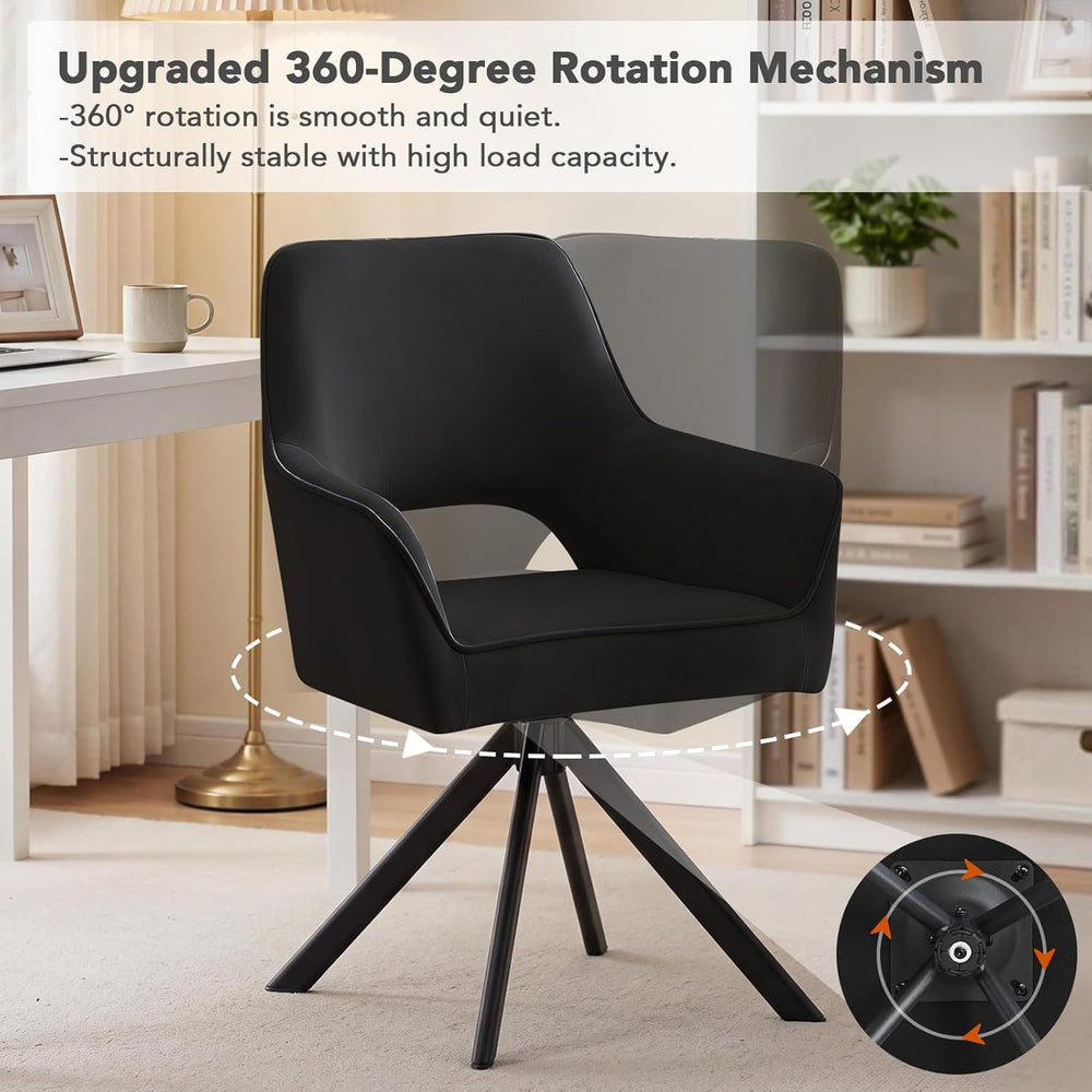Furniliving Modern Swivel Dining Chairs Set of 4, Upholstered Chenille Dining...